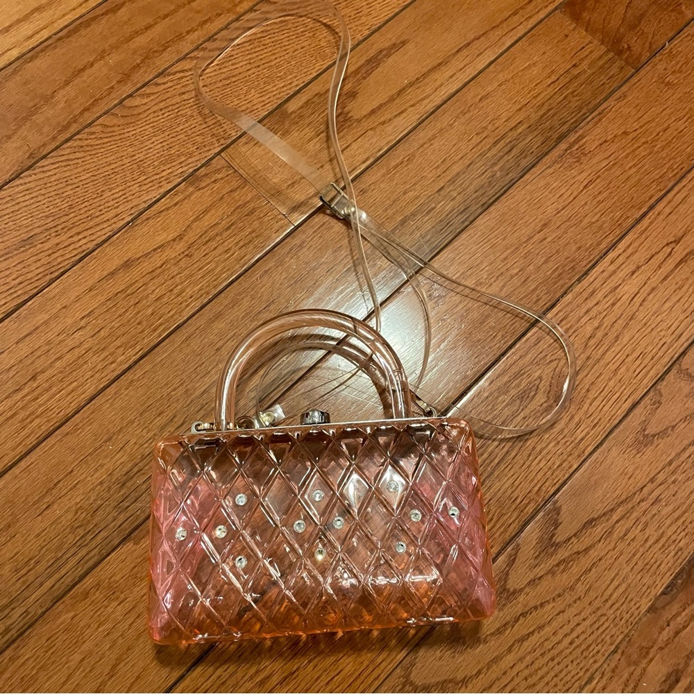 HVN Rio Acrylic Pink Rhinestone Bag - Picture 2 of 6